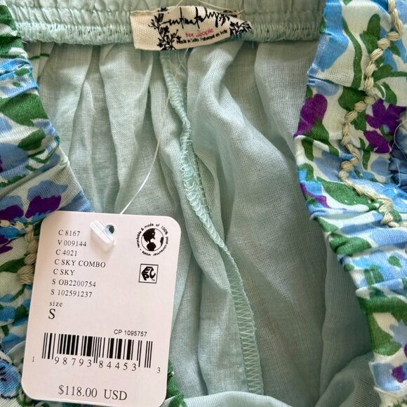 Free People Hey Lover Printed Sleep Pants – Sky Combo | NWT | Small | SOLD OUT - Picture 13 of 14